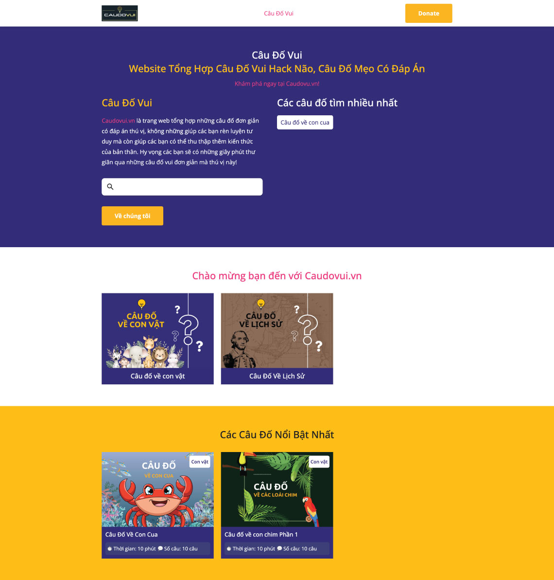 Giới thiệu về website Caudovui.vn