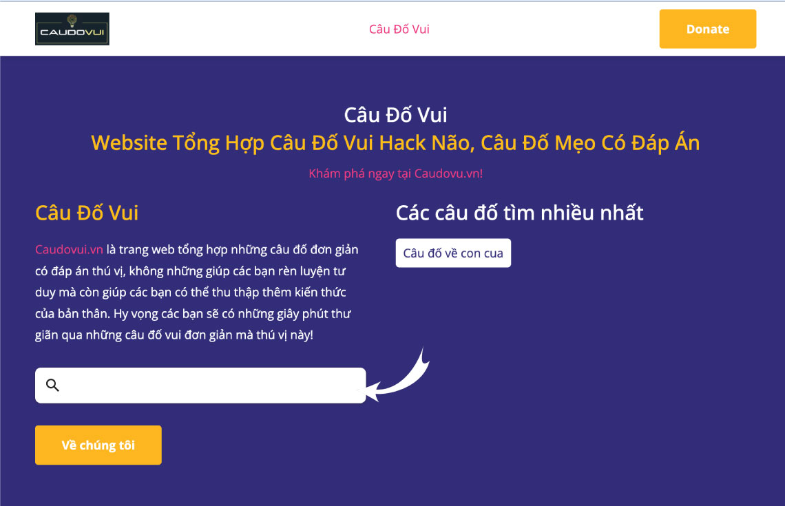 Nhập câu đố mà bạn muốn tìm vào ô tìm kiếm